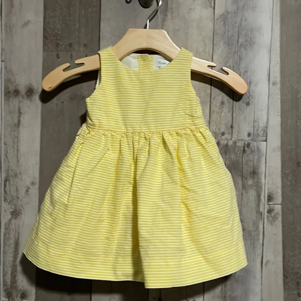 Ralph Lauren Yellow White Striped Seersucker Polo Dress